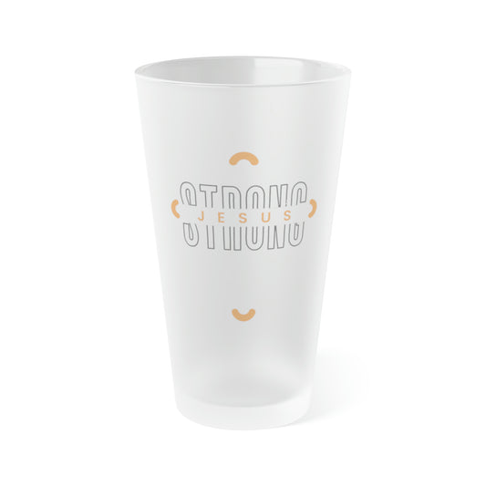 Jesus Strong - Frosted Pint Glass, 16oz