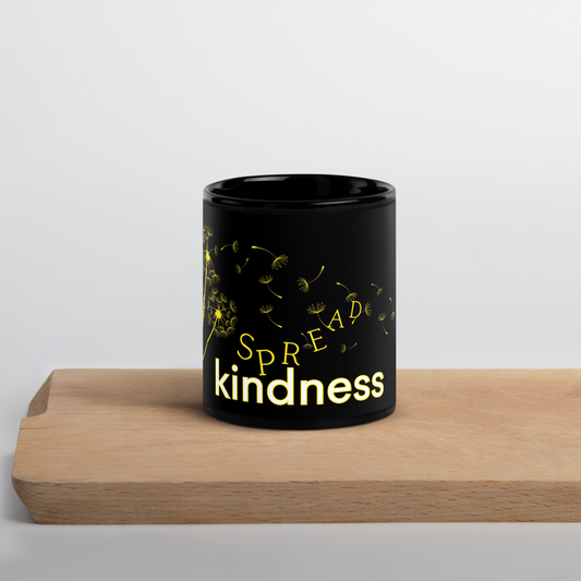 Spread Kindness - Black Glossy Mug