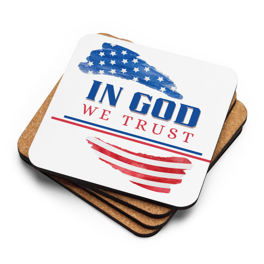 In God We Trust - White Cork-back coaster