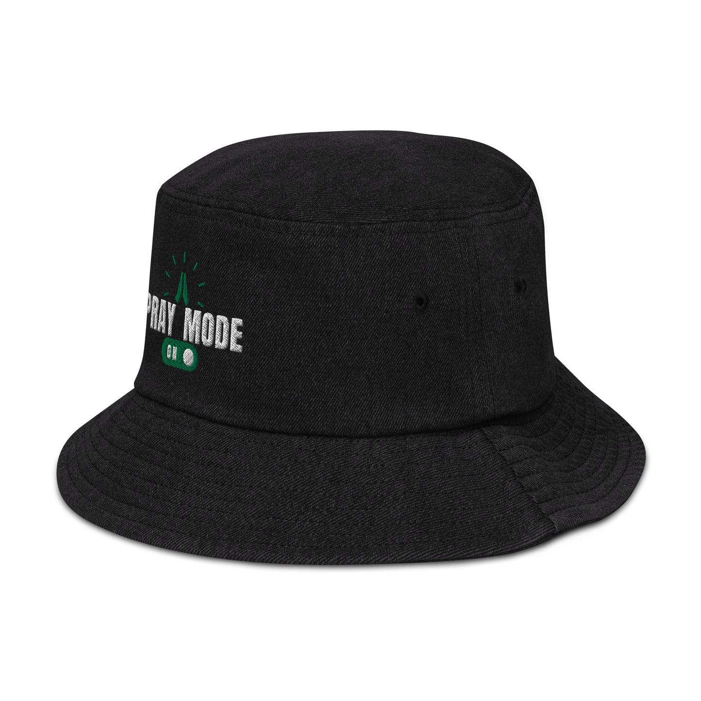 Pray Mode On - Denim bucket hat