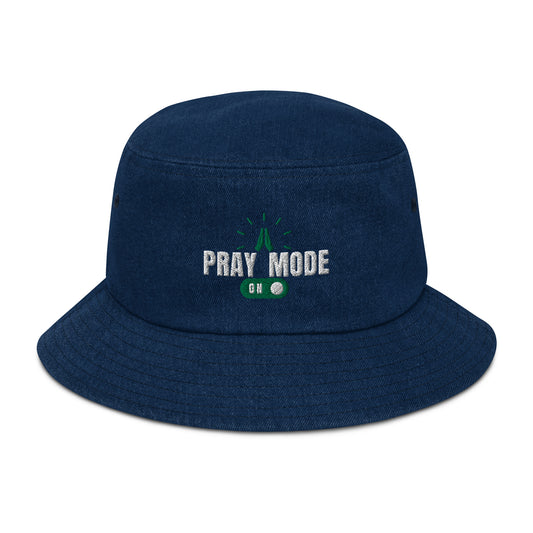 Pray Mode On - Denim bucket hat