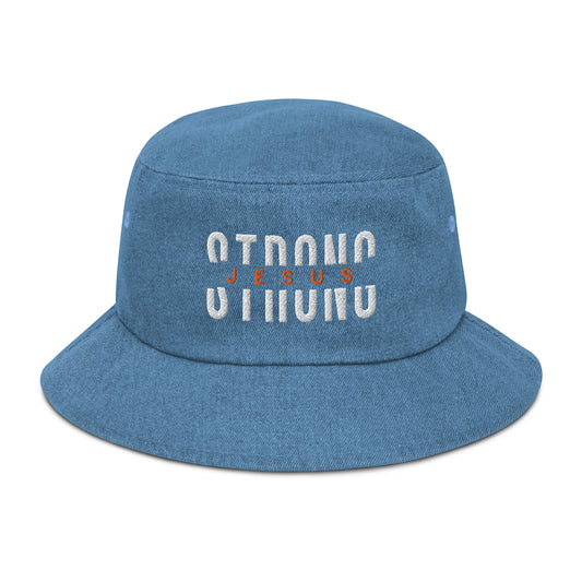 Jesus Strong - Denim bucket hat